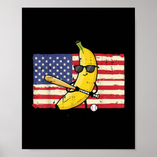 Banana Us Flag Funny Frucht Patriotic Men Jungs Ki Poster