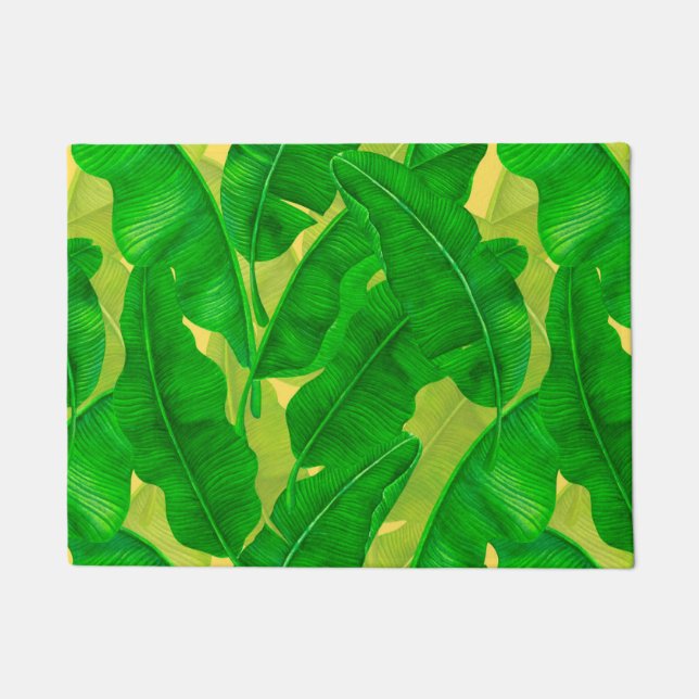 Banana verlasse Aquarellmuster Fußmatte (Vorderseite)
