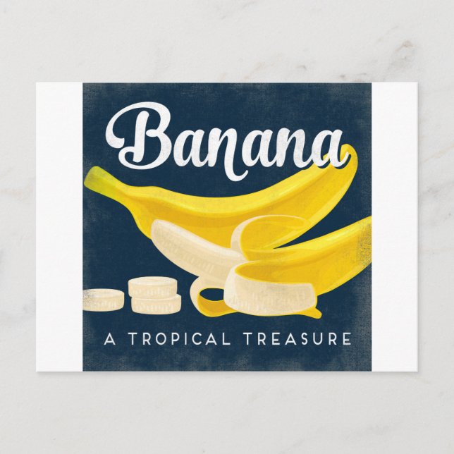 Banana Vintag Fruchtlabel Retro Postkarte (Vorderseite)