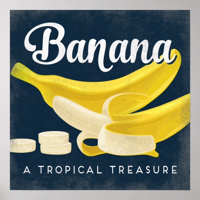 Banana Vintag Obstschild Poster (Vorne)