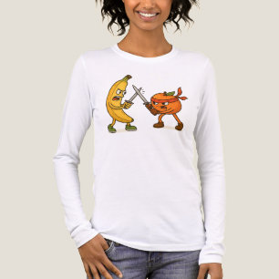 Banana vs. Ninja Orange - Epic Fruit Battle Tri-Blend Shirt