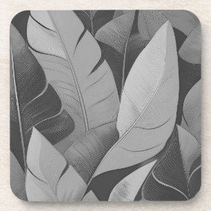 Bananarama Hawaiian Banana Leaves - Grau Getränkeuntersetzer