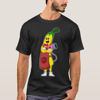 Banane als Friseur mit Fön T-Shirt