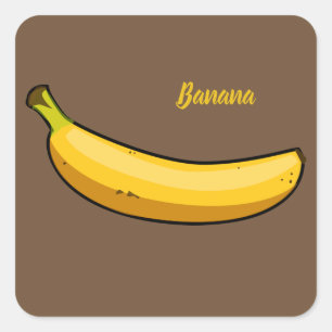 Banane anpassen quadratischer aufkleber