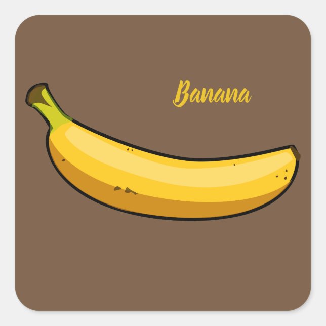 Banane anpassen quadratischer aufkleber (Vorderseite)