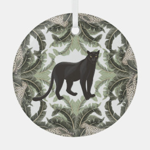 Banane Baum Gepard Tropisches Muster Ornament Aus Glas