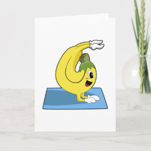 Banane beim Yoga auf einer Yogamatte Karte