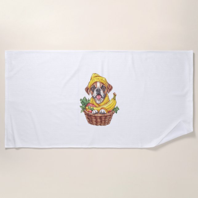 Banane Boxer � Lustiger Frucht Hund Strandtuch (Vorderseite)
