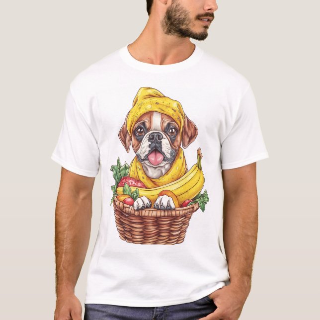 Banane Boxer � Lustiger Früchtehund T-Shirt (Vorderseite)