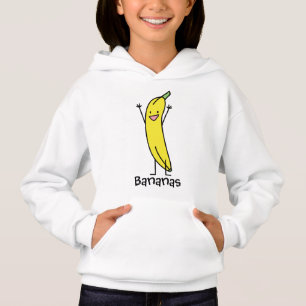 Banane, die lächelnd ist und und entspannend hoodie
