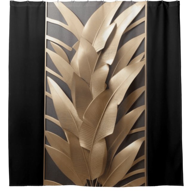 Banane en métal sculpté Feuilles rideau de douche  (Devant)
