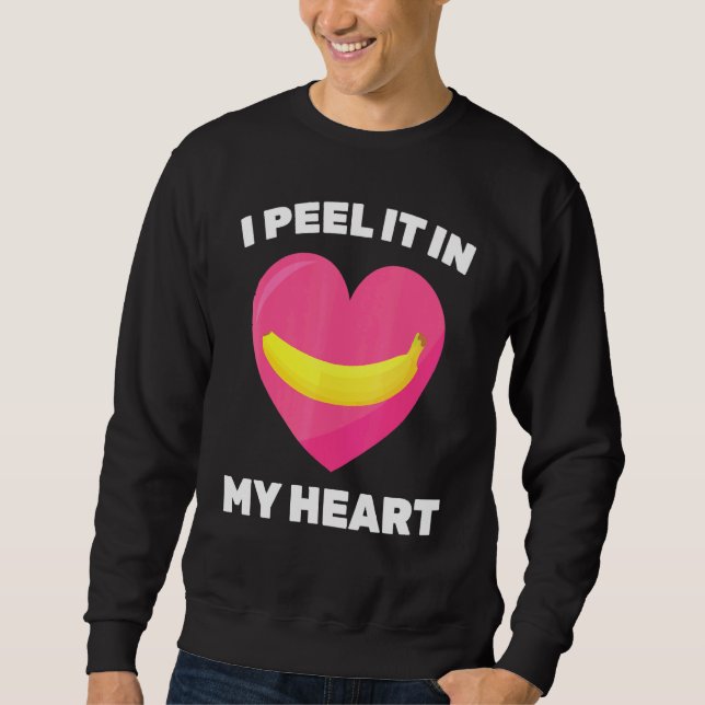 Banane ich schälen es in meinem Herzen vegetarisch Sweatshirt (Vorderseite)