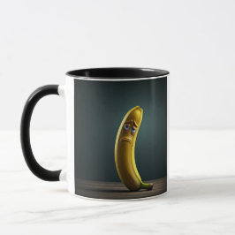 Banane-lustiges trauriges Gesicht Tasse