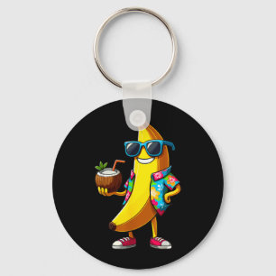 Banane mit Sonnenbrille trinkt Kokosnusssaft im So Schlüsselanhänger