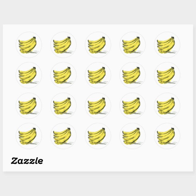 Banane Runder Aufkleber (Blatt)