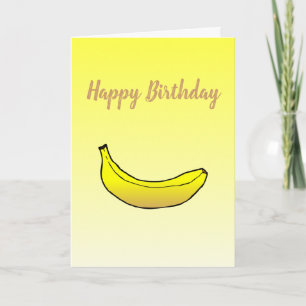 Banane sur la carte d'anniversaire pliée