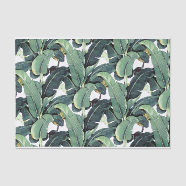 Banane verlässt Palme tropisches 10lb Seidenpapier (Vorderseite)