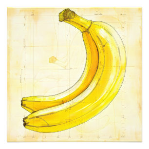 Banane Vintage Skizzendiagramm Fotodruck