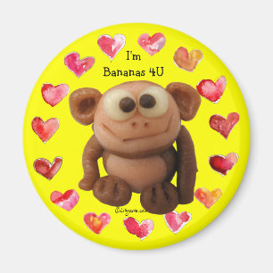 Bananen 4 u-Liebe-Affe-personalisierte Magneten Magnet