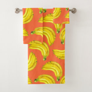 Bananen-Aquarell Badhandtuch Set