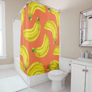 Bananen-Aquarell Duschvorhang