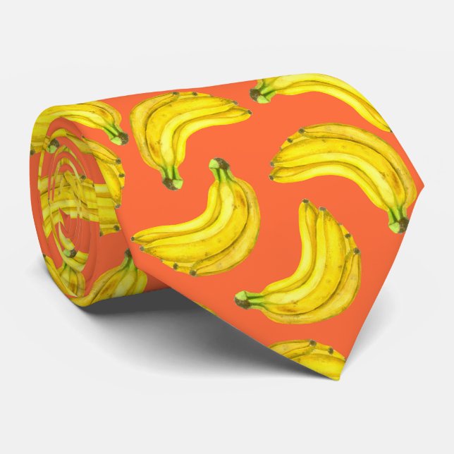 Bananen-Aquarell Krawatte (Gerollt)