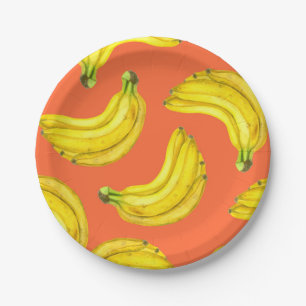 Bananen-Aquarell Pappteller