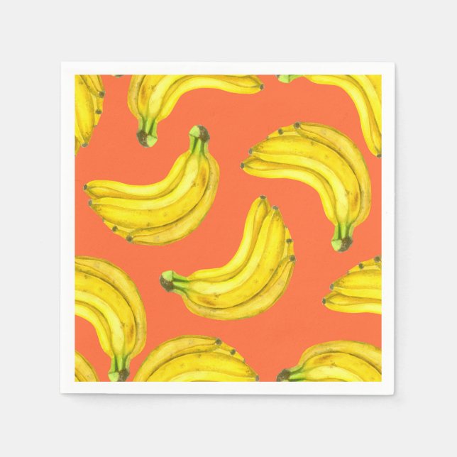 Bananen-Aquarell Serviette (Vorderseite)