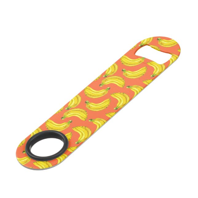 Bananen-Aquarell Speed Flaschenöffner (Vorderseite Schrägansicht)