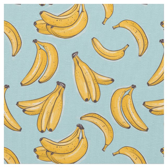 Bananen-Aquarell  Stoff (Nahaufnahme)