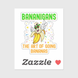 Bananen, Bananen, Cooler Alberner Cartoon Aufkleber