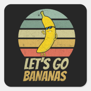 Bananen-Bananen-Knete Quadratischer Aufkleber