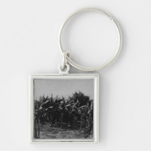 Bananen-Bearbeitung, Trinidad, c.1891 Schlüsselanhänger