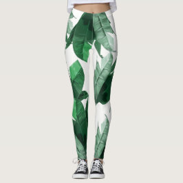 Bananen-Blatt-Druck-Leggings 2 Leggings