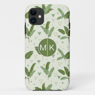 Bananen-Blatt mit Monogramm der Dreieck-  Case-Mate iPhone Hülle