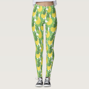 Bananen-Blätter und Frucht-Muster Leggings