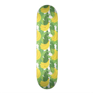 Bananen-Blätter und Frucht-Muster Skateboard