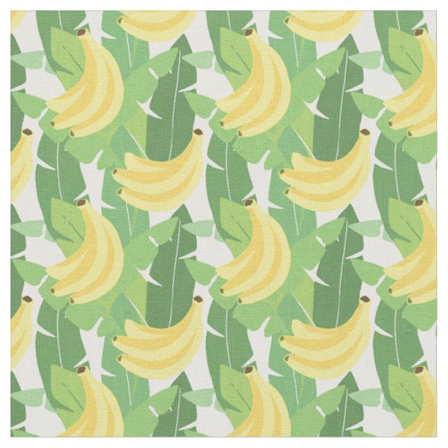 Bananen-Blätter und Frucht-Muster Stoff (Nahaufnahme)