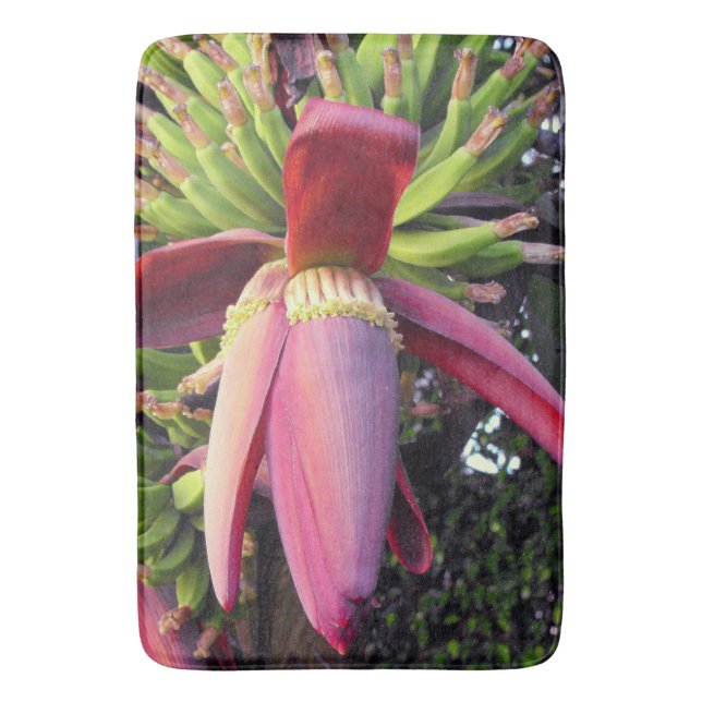 Bananen-Blumen-Nahaufnahme Badematte (Vorderseite Vertikal)