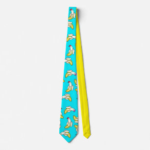 Bananen Cartoon Kühle Blaue Krawatte