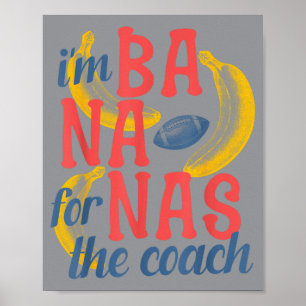 Bananen Coach Lustiges Sportteam Wortspiel Poster