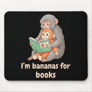 Bananen für Bücher schlagen Affe nationales Lesen Mousepad