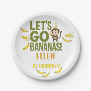 Bananen-Geburtstagsfeier EDITABLE Bananen Pappteller