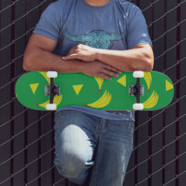 Bananen Geometrischer Skate Deck Grün und Gelb Skateboard