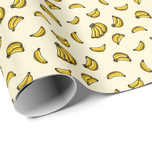 Bananen Geschenkpapier (Rolleneckpunkt)
