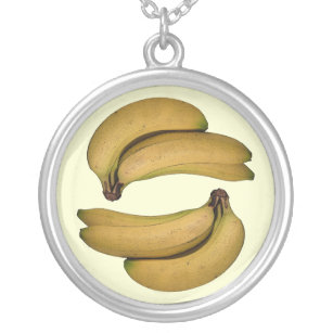 Bananen-Halskette Versilberte Kette