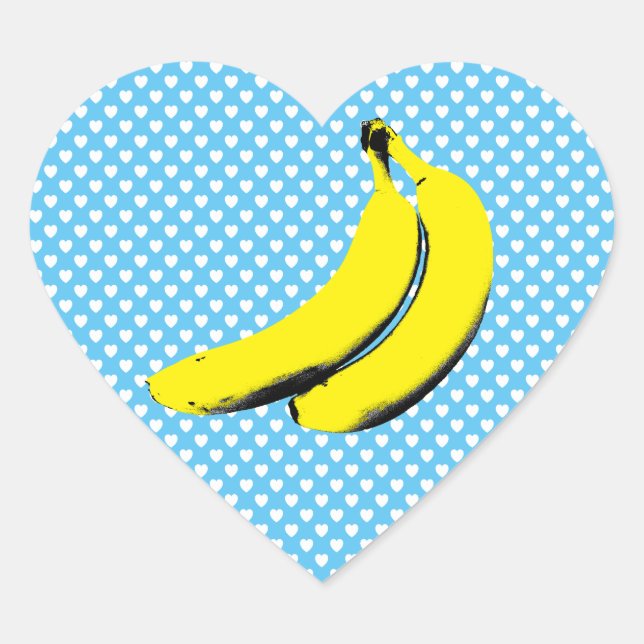 Bananen Herz-Aufkleber (Vorderseite)