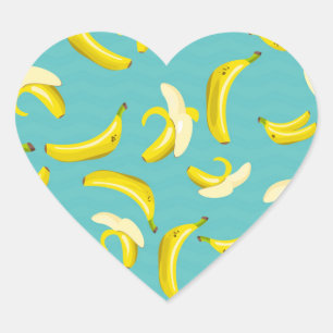 Bananen Herz-Aufkleber