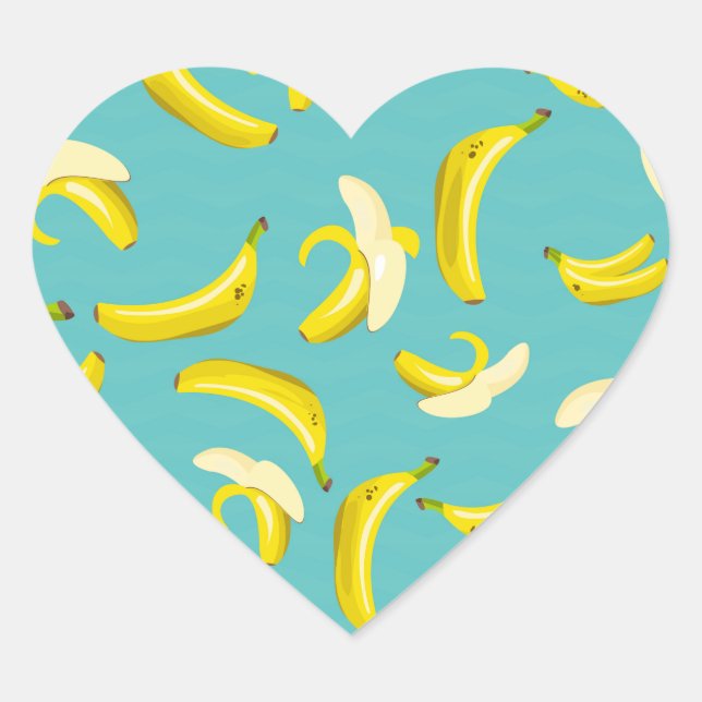 Bananen Herz-Aufkleber (Vorderseite)