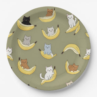 Bananen-Katzen-Papierteller Pappteller